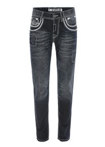 Cipo & Baxx Regular-fit-Jeans CIPO & BAXX "Cipo & Baxx Jeans", Herren, Gr. 40-34, L&auml;nge 34, dunkelblau, Obermaterial: 100% Baumwolle CO., regular fit, Jeans Regular-fit-Jeans, mit Kontrastn&auml;hten