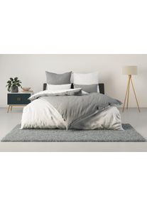 Wendebettw&auml;sche OTTO HOME "Desner2 100% Microfaser, extra weich, allergikerfreundlich", grau (grau, silber), B/L: 135cm x 200cm, 1 Stk., 1 Stk., Microfaser, B/L: 80cm x 80cm, 2, Microfaser, Obermaterial: 100% Polyester, Bettw&auml;sche, Wendebettw&auml;sche, Premium Qualit&auml;t, uni, schnell trocknend, pflegeleicht, ab 135x200 cm