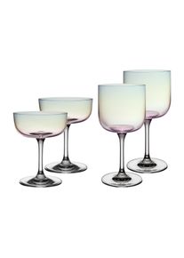 Gl&auml;ser-Set "Wein- und Sektgl&auml;ser Like Glass 4er Set", bunt (pearl), B:2cm H:2cm, Glas, LIKE. BY VILLEROY & BOCH, Trinkgef&auml;&szlig;e, Gl&auml;ser-Set, Handw&auml;sche wird empfohlen