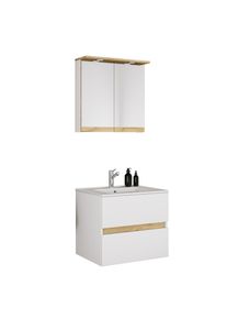 Waschtisch Vcm "3 tlg. Badm&ouml;bel-Set mit Waschbecken Cosila-I 61 cm", wei&szlig;, B:61cm T:47cm, Waschtische, Waschtisch