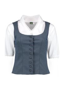 Trachtenbluse OS-Trachten "Mieder 453000-3924", Damen, Gr. 48, blau, Obermaterial: 64% Polyester PES. 33% Viskose CV. 3% Elasthan EL., Blusen Trachtenbluse