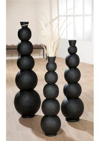 Bodenvase CASABLANCA BY GILDE "Bodenvase "Rotonda", schwarz, B:20cm H:76cm T:20cm, Eisen, Vasen, Bodenvase