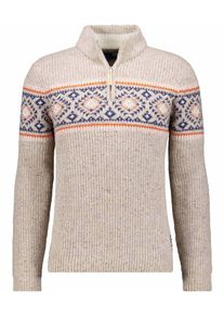 Rundhalspullover Ragman, Herren, Gr. 56, beige (leinen), Strick, 80% Wolle 20% Nylon, Pullover Rundhalspullover