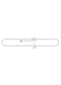 Fu&szlig;kette Thomas Sabo "Seestern-Optik", silberfarben, Fu&szlig;ketten, Damen, Silber 925 (recycelt), Fu&szlig;kette