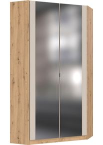 Eckschrank wimex "Marburg", saharagrau, spiegel, B:95cm H:199cm T:95cm, Holzwerkstoff, Schr&auml;nke, Eckschrank