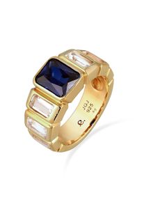 Silberring Elli Premium "Ring Topas Saphir Dunkelblau 925 Sterling Silber" Gr. 58, gold, Fingerringe, Damen, 58, Silber 925 (Sterlingsilber), Silberring