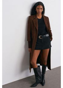 Getextureerde Tweed Lange Overjas