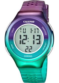 Chronograph Calypso Watches "Color Splash", rot (lila, petrolfarben), Armbanduhren, Damen, Chronograph, Armbanduhr, Quarzuhr, Damenuhr, Herrenuhr, digital, Stoppfunktion
