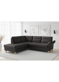 Sit & More Ecksofa SIT & MORE "Pamela", grau (schwarz), B:218cm H:90cm T:212cm, Sofas, Ecksofa