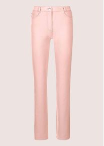 Madeleine Mode Regular-fit-Jeans MADELEINE "Denimhose Schmale Jeans im Five-Pocket-Style", Damen, Gr. 19, N + K Gr, rosa (puderros&eacute;), Obermaterial: 95% Baumwolle CO. 5% Elasthan EL., Modern, Jeans Regular-fit-Jeans, Mit "M"-Stickerei auf der Ges&auml;&szlig;tasche