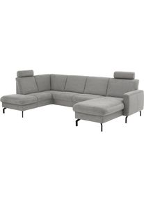 Wohnlandschaft DIE PLANBAR, asina grau, B:307cm H:88cm T:190cm, 94% Polyester, 6% Nylon, Sofas, Wohnlandschaft, Wahlweise mit Kopfst&uuml;tzen, Stauraum und motorischer Vorziehbank