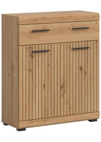 Unterschrank Welltime "SIENA, Breite 74cm, 2 T&uuml;r, 1 Schubkasten, 2 F&auml;cher, MDF-Front", braun (artisan eiche nachbildung), B:74cm H:88cm, Holzwerkstoff, Schr&auml;nke, Unterschrank, in verschiedenen Farben erh&auml;ltlich, Badm&ouml;bel, Badschrank, Kommode, Bad