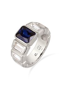 Silberring Elli Premium "Ring Topas Saphir Dunkelblau 925 Sterling Silber" Gr. 58, silber, Fingerringe, Damen, 58, Silber 925 (Sterlingsilber), Silberring