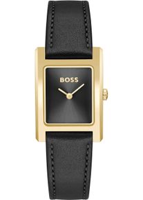 Quarzuhr BOSS "LUCY", schwarz, Armbanduhren, Damen, Quarzuhr, Damenuhr, Armbanduhr, analog, Lederarmband