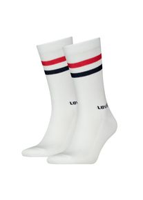 Levi's Socken LEVI'S "LEVIS REGULAR CUT SPORT STRIPE 2P", Damen, Gr. 43-46, bunt (wei&szlig;, blau, rot), Baumwollmischung, normal, Socken Socken, mit auff&auml;lligen Streifen