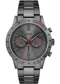 Chronograph BOSS "ALLURE", grau (grau, grau), Armbanduhren, Herren, Chronograph, Quarzuhr, Herrenuhr, Armbanduhr, Stoppfunktion, Edelstahlarmband