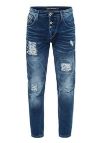 Cipo & Baxx 5-Pocket-Jeans CIPO & BAXX "Cipo & Baxx Jeans Jeans", Herren, Gr. 31-32, L&auml;nge 32, blau, Obermaterial: 100% Baumwolle CO., regular fit, Jeans 5-Pocket-Jeans, im Used-Look