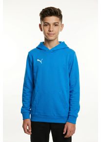 Kapuzensweatshirt Puma "TEAMGOAL CASUALS HOODY JR", Jungen, Gr. 152, ignite blau, Puma wei&szlig;, Sweatware, Obermaterial: 100% Baumwolle, unifarben, regular fit normal, angesetztes B&uuml;ndchen, Sweatshirts Kapuzensweatshirt, mit Kapuze, normale Kragenform, regul&auml;re Passform, f&uuml;r Jugendliche