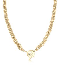 Kette ohne Anh&auml;nger Elli Premium "Halskette Ankerkette Grob Glieder Unisex 925 Silber rhodiniert" Gr. 42, gold, Halsketten, Damen, ohne Stein, Silber 925 (Sterlingsilber), Kette ohne Anh&auml;nger