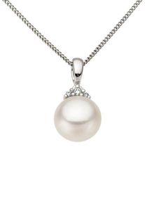 Perlenanh&auml;nger Firetti "Schmuck Geschenk Gold 333 Halsschmuck Anh&auml;nger f&uuml;r Halskette Perle", wei&szlig; (wei&szlig;goldfarben, wei&szlig;, gwgetoentes, wei&szlig;), Schmuckanh&auml;nger, Damen, 0,03 P2 = erkennbare Einschl&uuml;sse, Diamanten Perlen Wei&szlig;gold 333, 0,45 g, Diamanten, Perlen, Wei&szlig;gold 333, Perlenanh&auml;nger, mit S&uuml;&szlig;wasserzuchtperlen und Brillanten