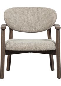 Loungesessel Woood "Udar mit More-Melange-Bezug und Eichenholzgestell, B68 x T75 x H76 cm", beige (grau), B:68cm H:76cm T:75cm, Sessel, Loungesessel, Sehr hohe Verschlei&szlig;festigkeit, Tragkraft 120 kg, mittlere Sitzh&ouml;he
