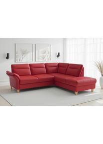 Sit & More Ecksofa SIT & MORE "Pamela", grau (feuerrot), B:218cm H:90cm T:212cm, Sofas, Ecksofa