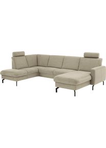 Wohnlandschaft DIE PLANBAR, asina beige, B:307cm H:88cm T:190cm, 94% Polyester, 6% Nylon, Sofas, Wohnlandschaft, Wahlweise mit Kopfst&uuml;tzen, Stauraum und motorischer Vorziehbank