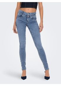 Skinny-fit-Jeans Only "ONLROYAL REG DB FYOKE SK DNM PIM", Damen, Gr. XS (34), L&auml;nge 30, blau (light blau denim), Denim/Jeans, Obermaterial: 69% Baumwolle, 29% Polyester, 2% Elasthan, unifarben, skinny fit, Jeans Skinny-fit-Jeans