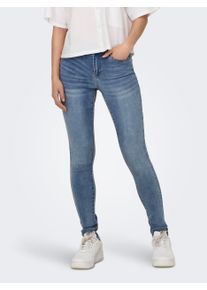 Skinny-fit-Jeans Only "ONLWAUW MID SKINNY DNM GUABOX", Damen, Gr. S (36), L&auml;nge 30, blau (light medium blau denim), Denim/Jeans, Obermaterial: 64% Baumwolle, 31% Polyester, 3% Viskose, 2% Elasthan, unifarben, skinny fit, Jeans Skinny-fit-Jeans