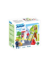 Konstruktions-Spielset Playmobil "Feuerwehr-Puzzle (72088), JUNIOR", bunt, Spielbausteine, Kinder, Kunststoff, Konstruktions-Spielset, Made in Europe