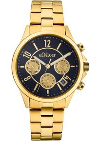 Multifunktionsuhr s.Oliver, gold (goldfarben), Armbanduhren, Damen, Multifunktionsuhr, Armbanduhr, Quarzuhr, Damenuhr, Datum, Edelstahlarmband