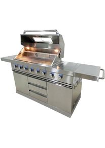 Gasgrill Buschbeck "Outdoork&uuml;che Bristol", silber (edelstahlfarben), B:214cm H:119cm T:64,5cm, Grills, Gasgrill