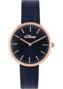 Quarzuhr s.Oliver, blau (dunkelblau), Armbanduhren, Damen, Quarzuhr, Armbanduhr, Damenuhr, analog