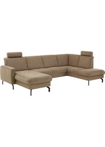 Wohnlandschaft DIE PLANBAR, asina mandel, B:307cm H:88cm T:190cm, 94% Polyester, 6% Nylon, Sofas, Wohnlandschaft, Wahlweise mit Kopfst&uuml;tzen, Stauraum und motorischer Vorziehbank