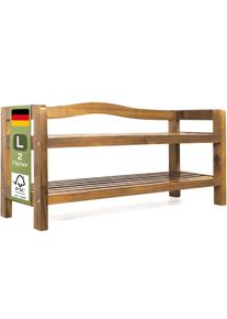 Casaria Regał na buty Drewno akacjowe 2 poziomy