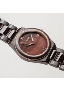 Holzkern; Orologio di legno Song (madreperla/ceramica), Donna, Legno naturale