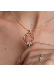Holzkern Collane Donna oro rosa e madreperla bianca