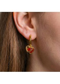 Holzkern Boucles d'oreille Femme or et calc&eacute;doine