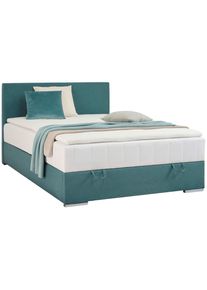 CARRYHOME Boxbett, Petrol, Kunststoff, H3, H&ouml;he ca. 22 cm, 140x200 cm, Topper durchgehend, in verschiedenen Gr&ouml;&szlig;en erh&auml;ltlich, Matratze durchgehend, Schlafzimmer, Betten, Boxspringbetten