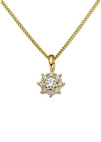 Kettenanh&auml;nger Firetti "Schmuck Geschenk Gold 333 Halsschmuck Anh&auml;nger f&uuml;r Halskette Stern", gold (gelbgoldfarben, kristallwei&szlig;, kristallwei&szlig;), Schmuckanh&auml;nger, Damen, Gelbgold 333, 0,55 g, Kettenanh&auml;nger, mit Zirkonia (synth.)
