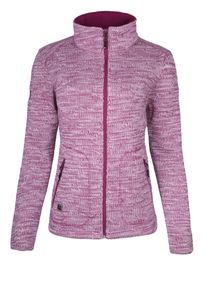 Strickfleecejacke DEPROC Active "WILLMORE MELANGE WOMEN", Damen, Gr. 48 (XL), pink, Fleece, 90% Polyester. 10% Wolle, tailliert h&uuml;ftbedeckend, gerader Abschluss, Jacken Strickfleecejacke, in edler Optik