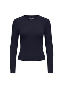 Longsleeve Only "Longsleeve NLVAL O-NECKT SWEAT 1er Pack", Damen, Gr. L, blau (dunkelblau), Obermaterial: 95% Baumwolle CO. 5% Elasthan EL., Shirts Longsleeve