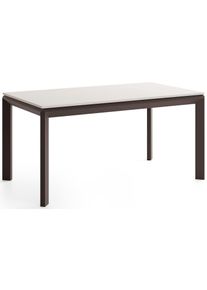 ESSTISCH Elan rechteckig ausziehbar verl&auml;ngerbar mit Braunen Metallbeinen, Kaschmir 160-250/90/76 cm