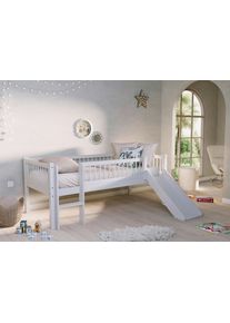 Vipack Spielbett FORREST Wei&szlig; ca.90x200cm Echtholz, Rutsche