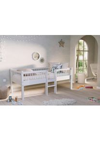 Vipack Spielbett FORREST Wei&szlig; ca. 90x200 cm Echtholz Buche