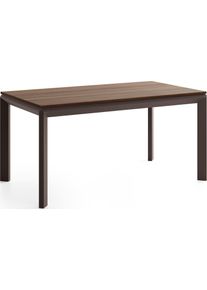 ESSTISCH Elan rechteckig ausziehbar verl&auml;ngerbar mit Braunen Metallbeinen, Walnuss Braun 160-250/90/76 cm