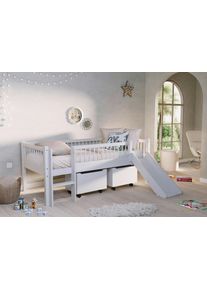 Vipack Spielbett FORREST Wei&szlig; ca.90x200cm Rutsche, Bettlade