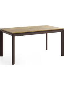 ESSTISCH Elan rechteckig ausziehbar verl&auml;ngerbar mit Braunen Metallbeinen, Eiche Hell Braun 180-270/90/76 cm