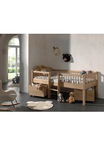 Vipack Spielbett FORREST Eichefarben ca.90x200cm Echtholz, Bettlade