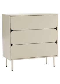 Xora Kommode, Seidengrau, Metall, Holzwerkstoff, 3 Schublade(n) Schubladen, 80x85x40 cm, Kleinm&ouml;bel, Kommoden, Kommoden
